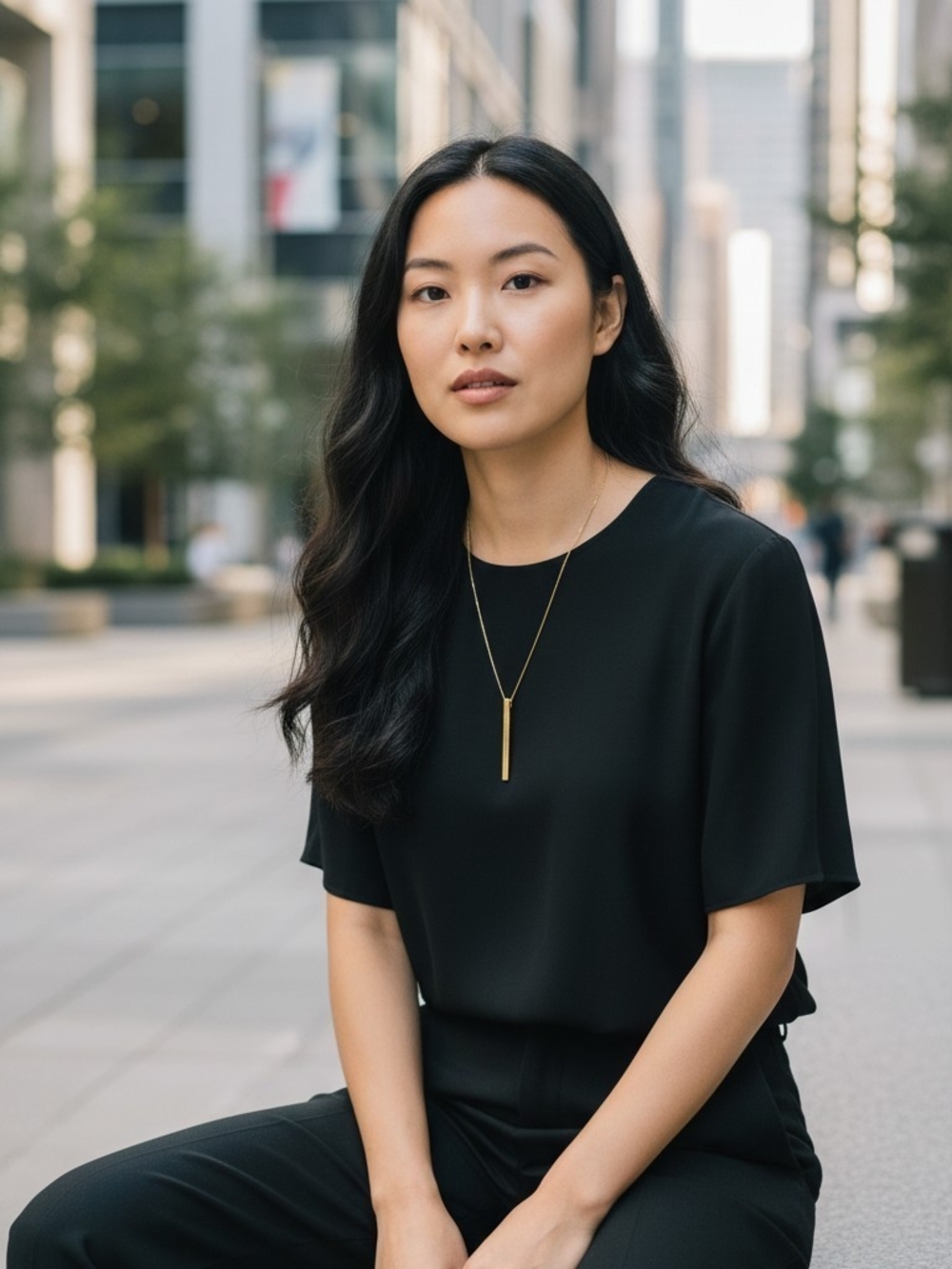 Gold Bar Pendant Necklace - Minimal Women's Jewelry